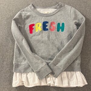 5/$15- Gray Kids Sweatshirt with Colorful 'FRESH' Design
